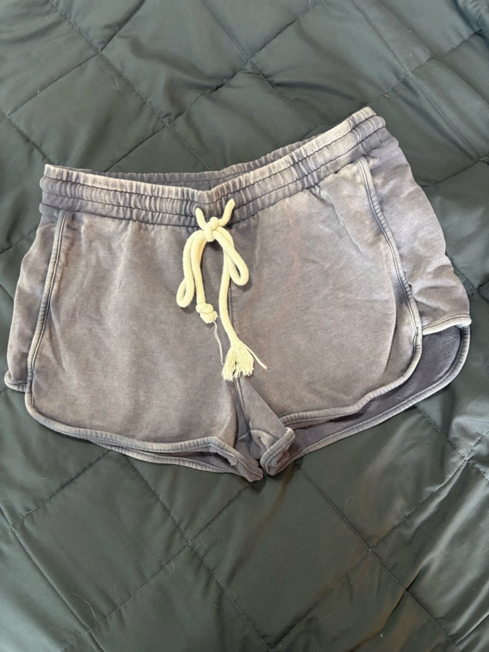 Universal Thread Washed Gray Athletic Drawstring Shorts with Cream Tie